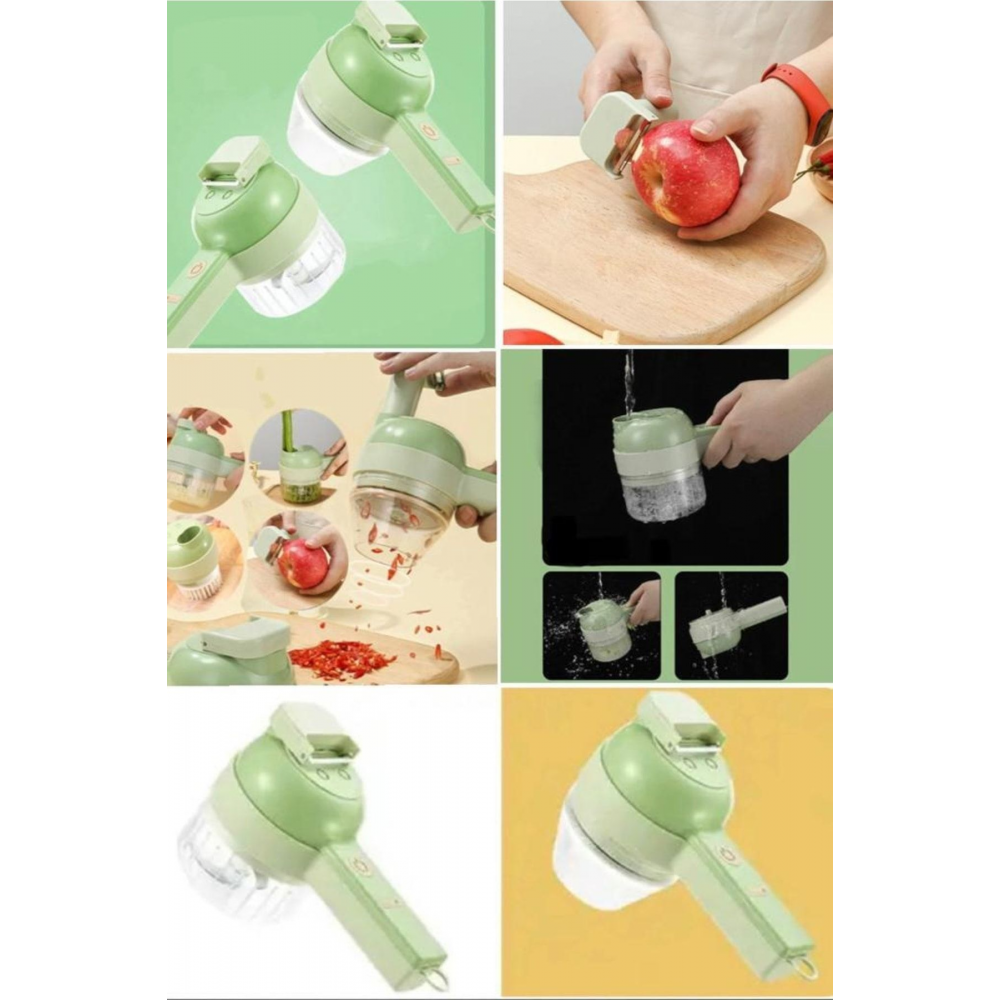 Usb Şarjlı 4 In1 El Tipi Sebze Kesici Set Elektrikli Sarımsak Doğrayıcı Ve Mikser El Tipi Elektrikli