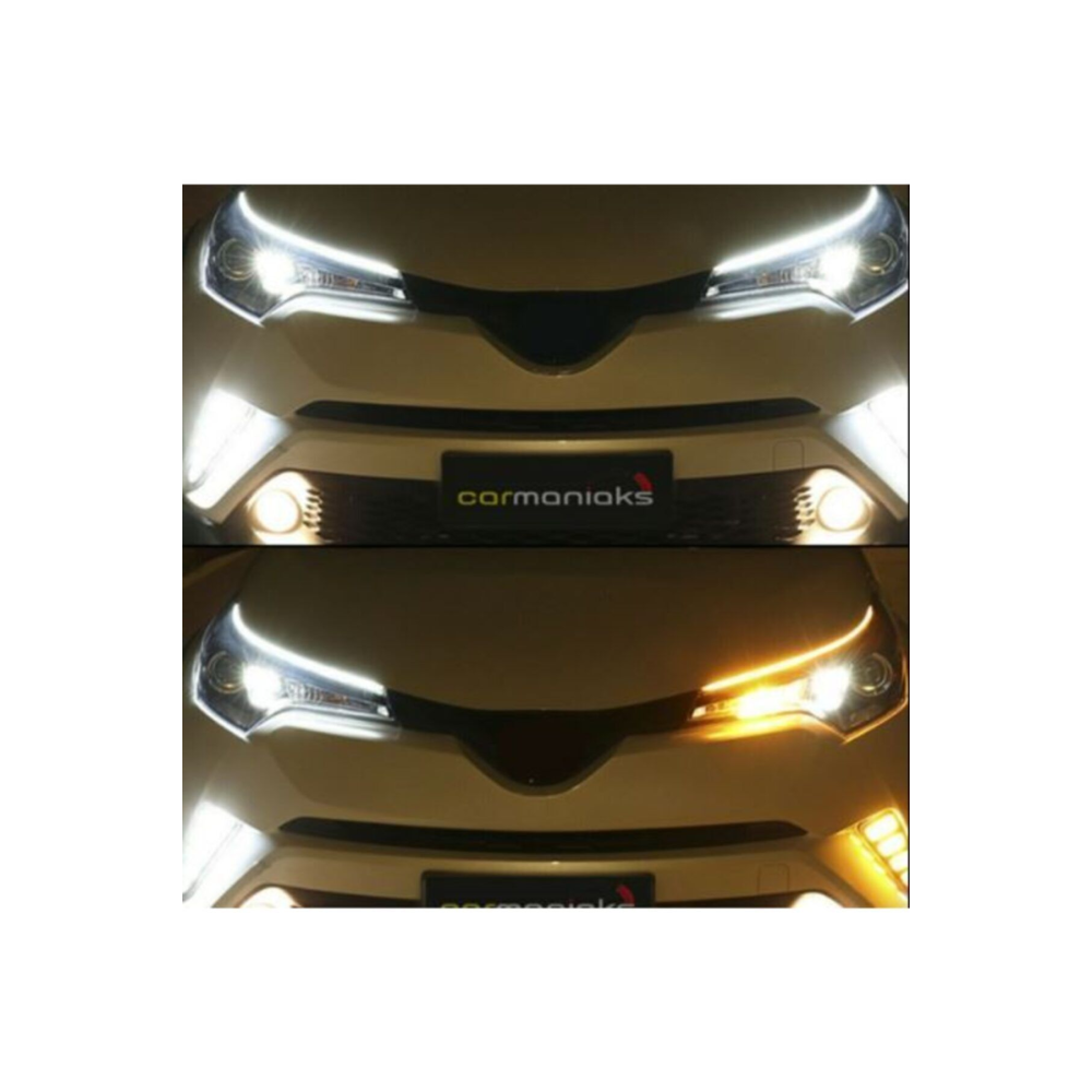 Far Içi Far Üstü Selamlamalı Sinyalli Beyaz - Turuncu Kayar Led 2'li Set 60 Cm