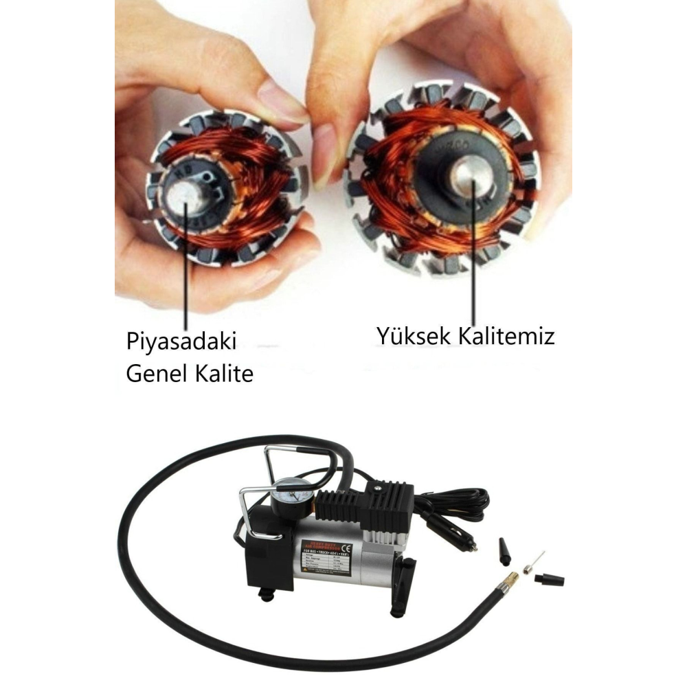 Profesyonel Metal Oto Araç Hava Kompresörü 12v Oto Lastik Pompası Araba Bisiklet Balonlar Diğerleri