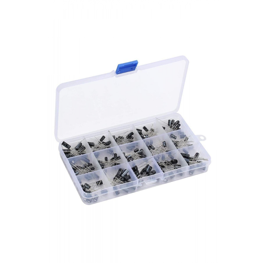 Elektrolitik  Uyumlu Kondansatör Seti 15 Çeşit 200 Adet - Kutulu