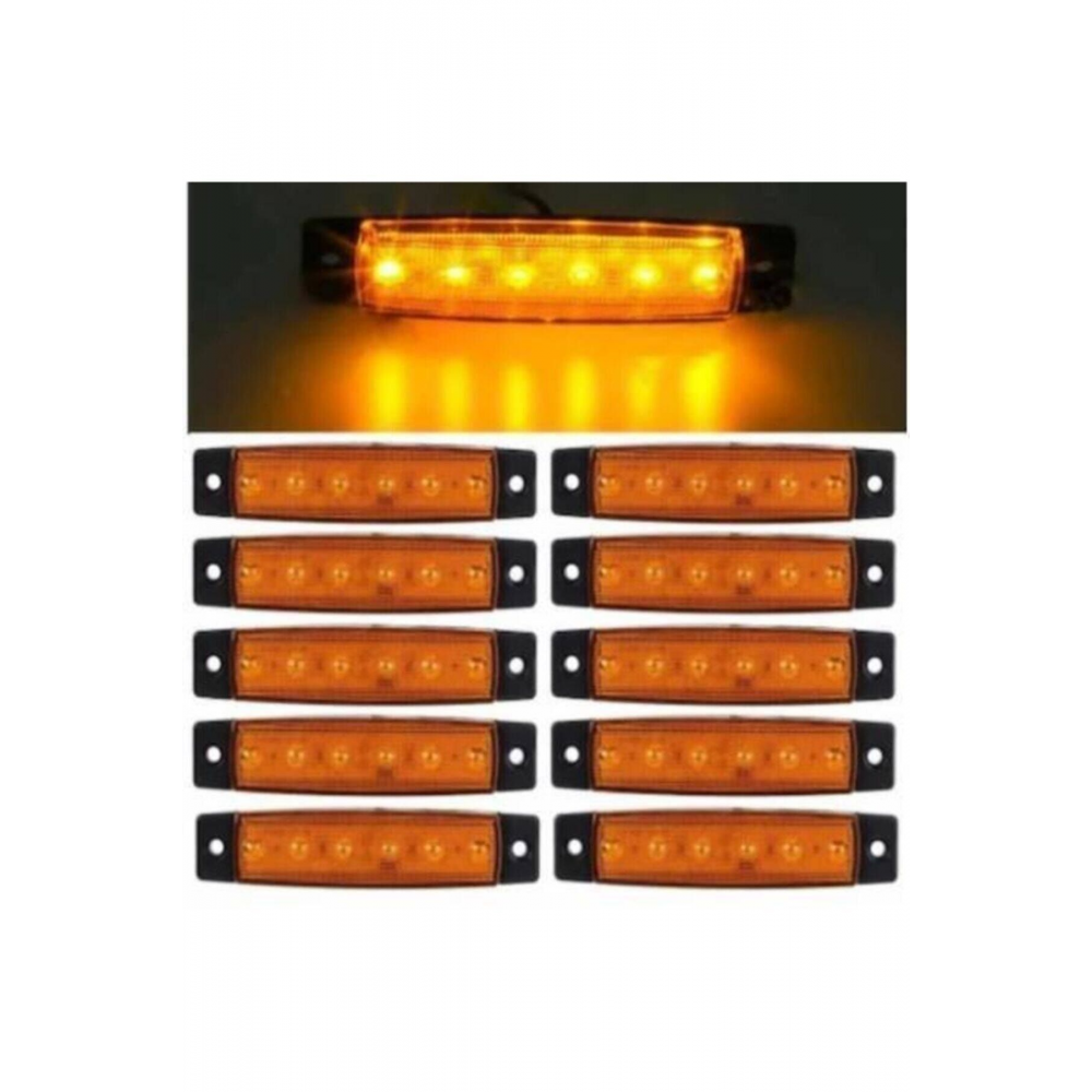 Dorse Parmak Lamba 12 -24 Volt 6 Ledli (SARI RENK)10 Adet Parmak Led Dorse Kamyon Led Lamba