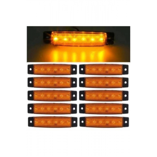 Dorse Parmak Lamba 12 -24 Volt 6 Ledli (SARI RENK)10 Adet Parmak Led Dorse Kamyon Led Lamba