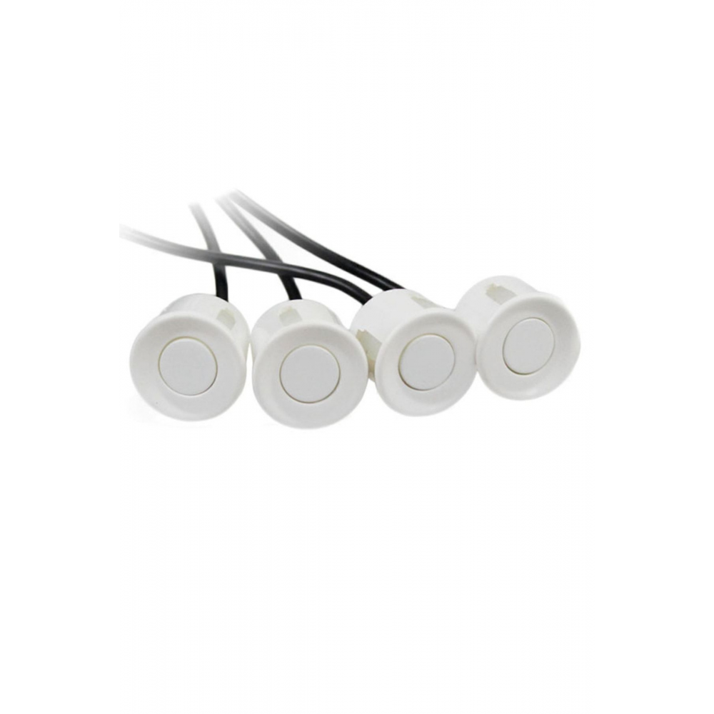 Dijital Ekranlı Araç Park Sensörü Ses İkazlı 4 Sensörlü Beyaz