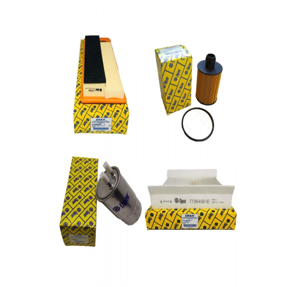 Fiat-linea Fiat 1.3 Multijet Euro 5 (95 HP) Filtre 4'lü Bakım Seti (HAVA-YAĞ-POLEN-MAZOT 4'LÜ SET)