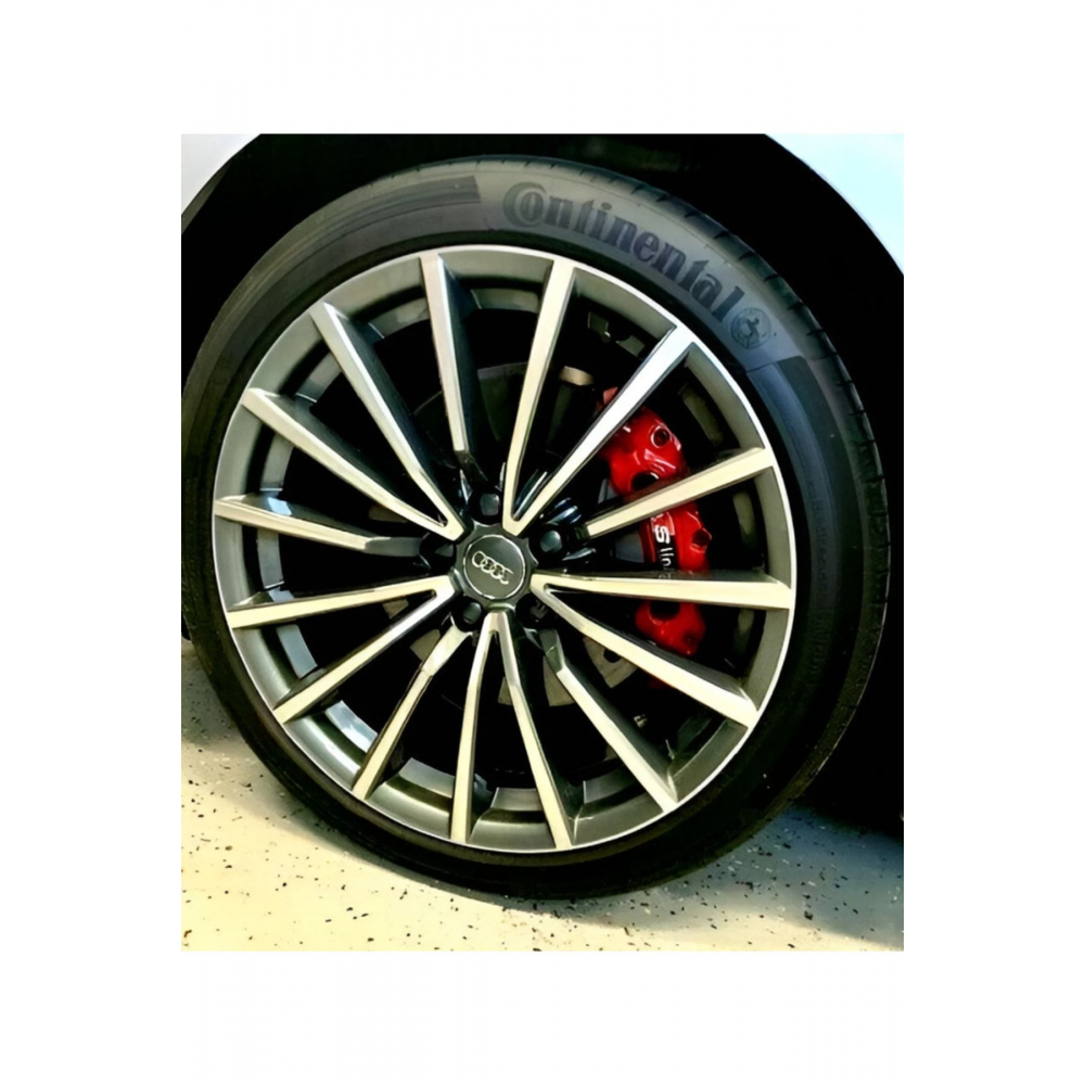 AUDİ S LİNE Logolu Kırmızı Kaliper Kapağı 4 ParçaUyumlu