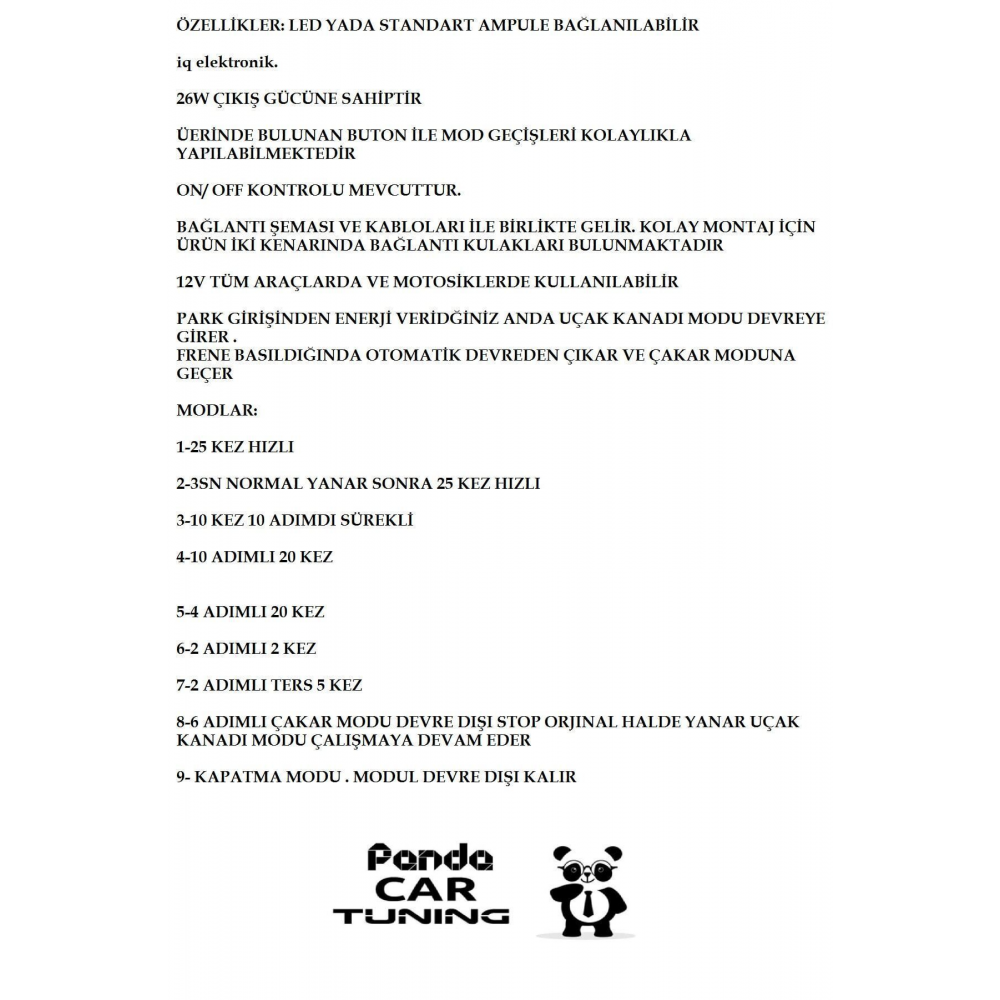 Uçak Kanadı Motor Çakar F1 Çakar Tek Modül 2in1