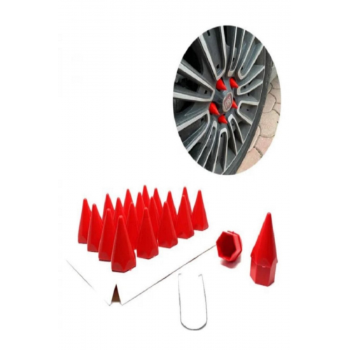 SİVRİ BİJON KAPAĞI 19 MM KIRMIZI 20'Lİ SET