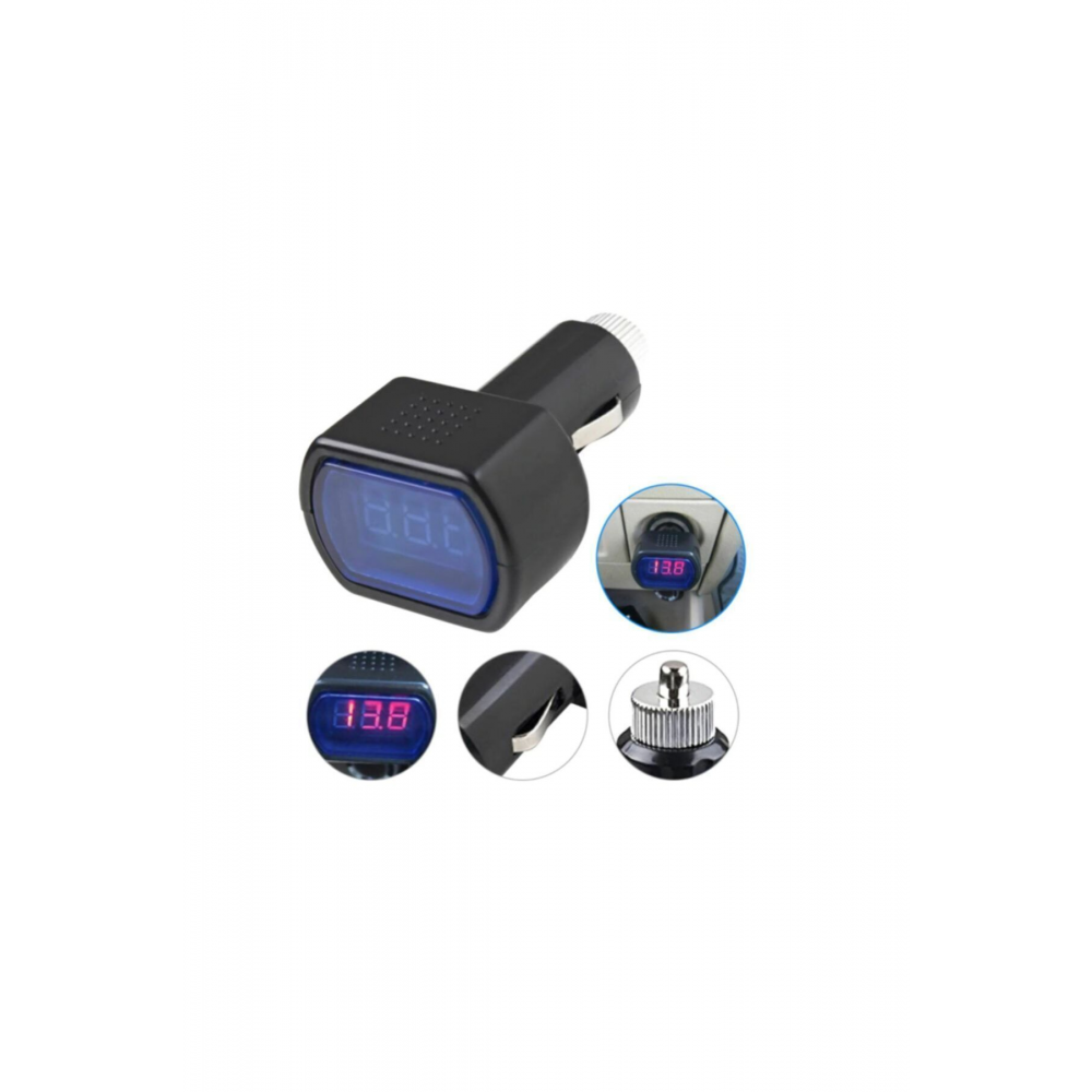 12 24v Dijital Oto Araç Çakmaklık Akü Volt Ölçer Akü Voltmetre