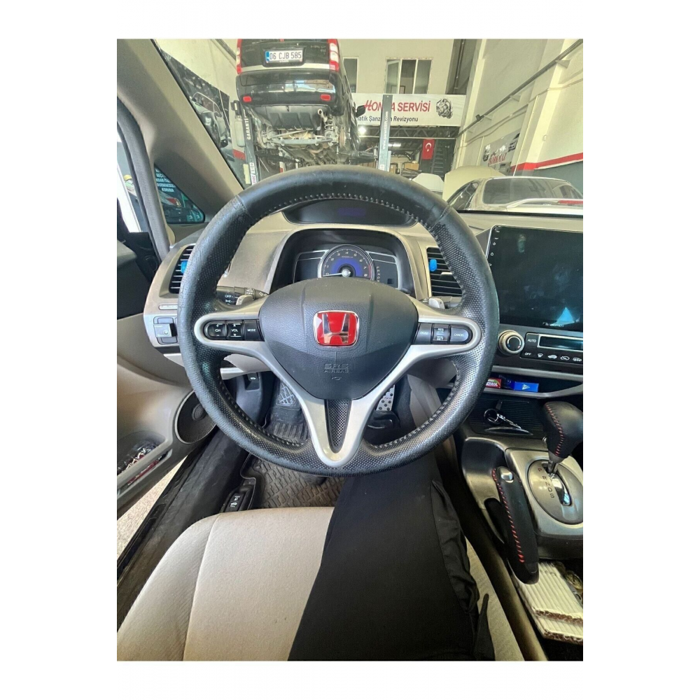 Honda Civic Ies Makyajlı-fd6-fb7 F Uyumlu 2006-2012/ 2012-2016 Kırmızı Direksiyon Logosu 5x4 Cm
