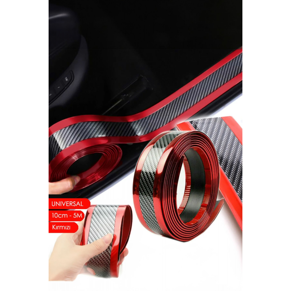 Kapı Eşiği Tampon Koruma Bagaj Eşiği Karbon Kırmızı Yapıştırma C9
