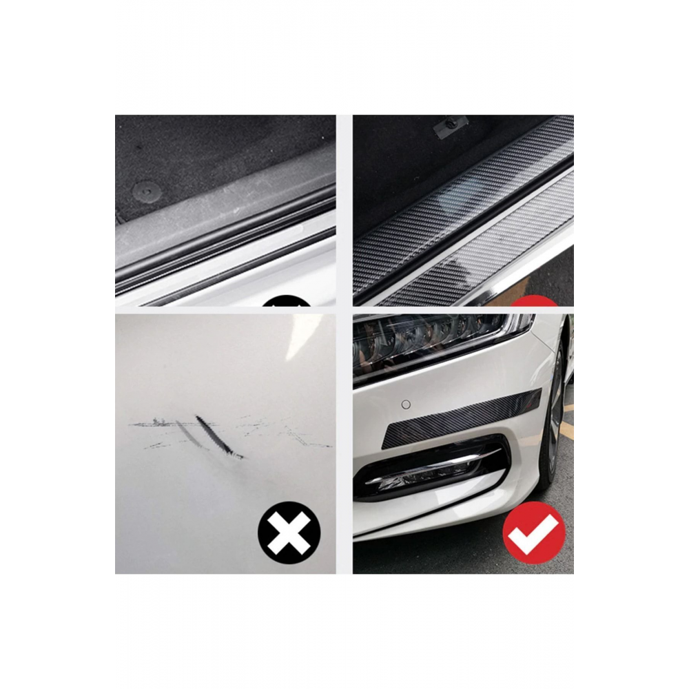 Kapı Eşiği Tampon Koruma Bagaj Eşiği Karbon Kırmızı Yapıştırma C9