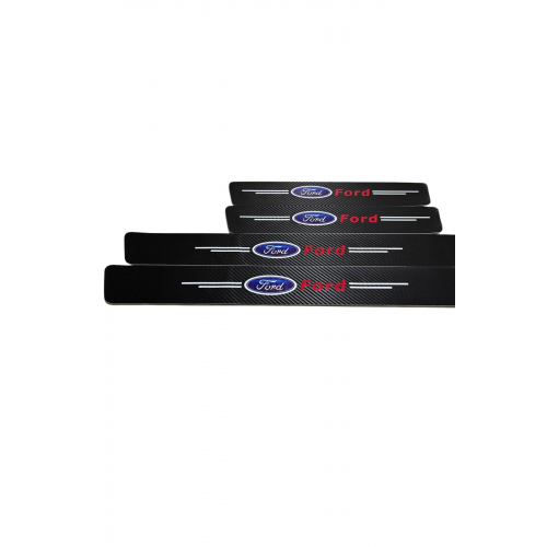 Ford Logolu Karbon Kapı Eşiği Koruyucu Bant Folyo 4'lü Set