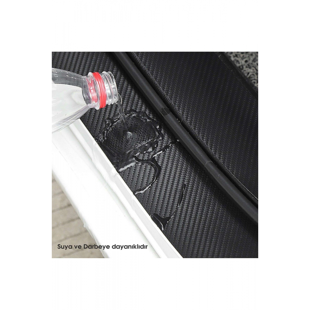 FORD Logolu UV Baskılı Karbon Kapı Eşiği Koruyucu Suni Deri 4'lü Set