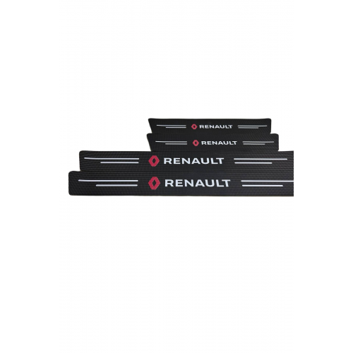 Renault Logolu Karbon Kapı Eşiği Koruyucu Bant Folyo 4'lü Set