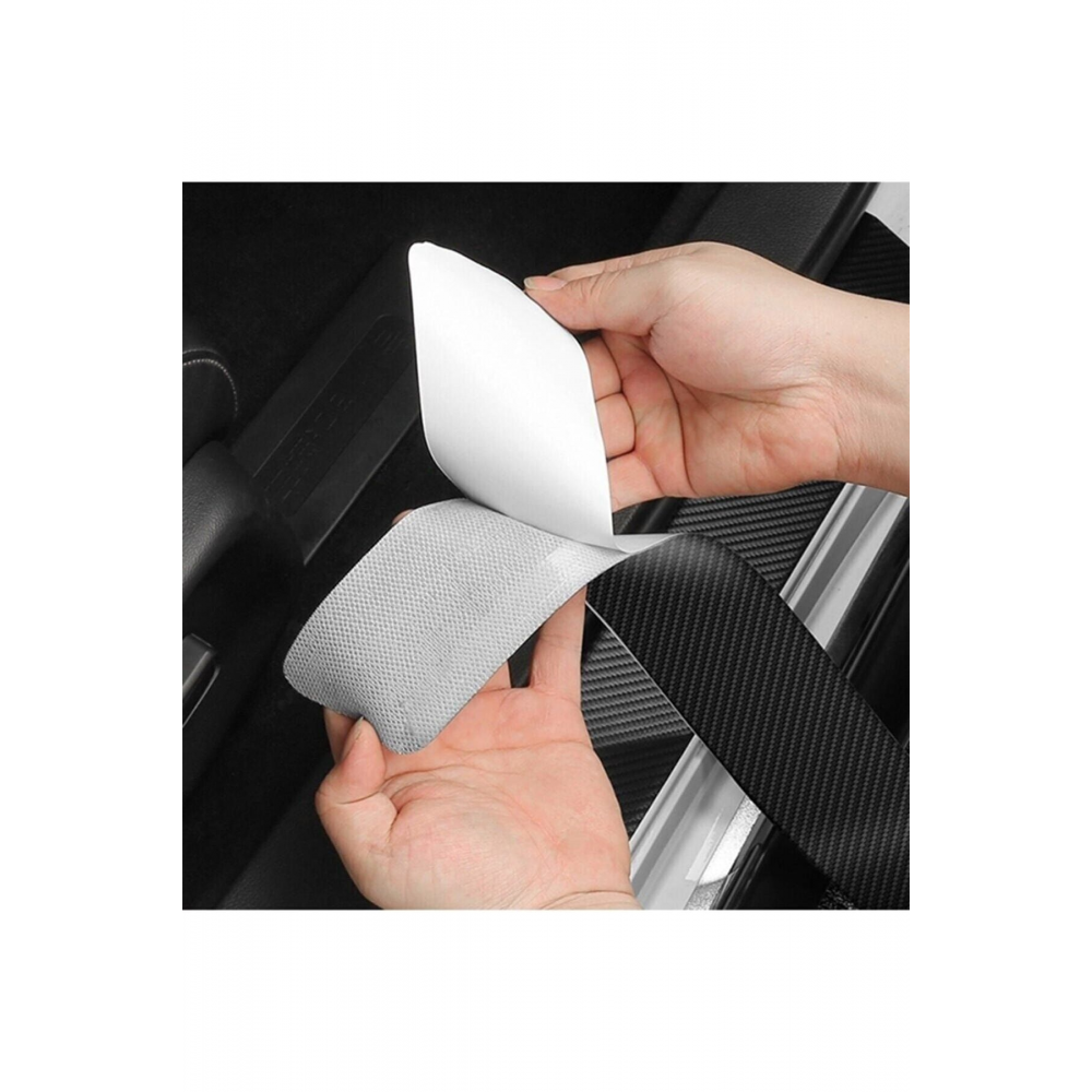 Volkswagen Logolu Karbon Kapı Eşiği Koruyucu Bant Folyo 4'lü Set