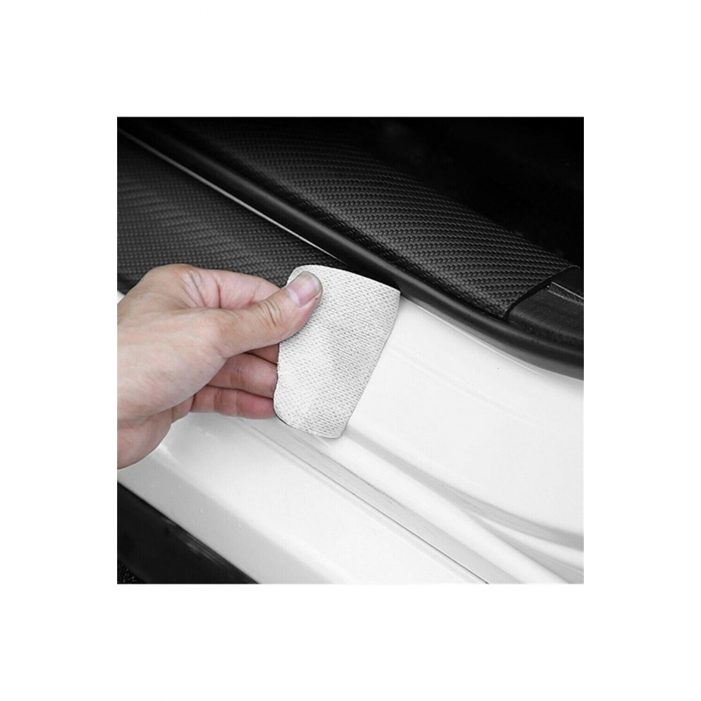 Volkswagen Logolu Karbon Kapı Eşiği Koruyucu Bant Folyo 4'lü Set