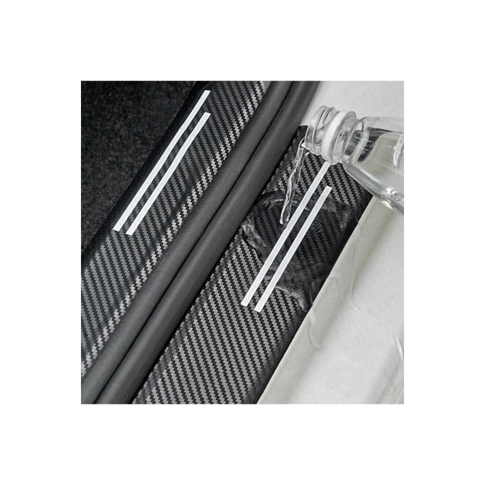 Volkswagen Logolu Karbon Kapı Eşiği Koruyucu Bant Folyo 4'lü Set