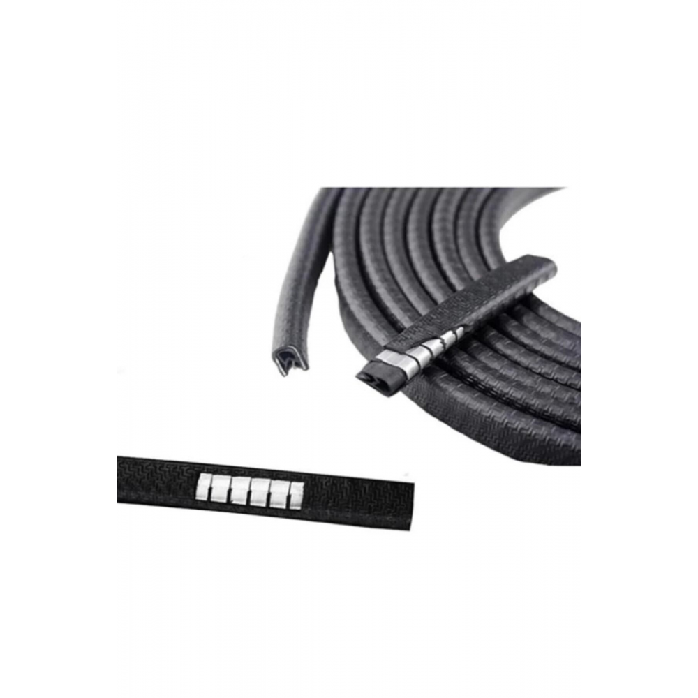 Oto Araç Kapı Koruma Fitili 5metre Parlak Siyah Renk Çarpma Çizilme Önleyici Fitil