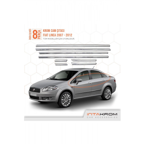 Fiat Linea Krom Cam Çıtası 8 Parça 2007-2012