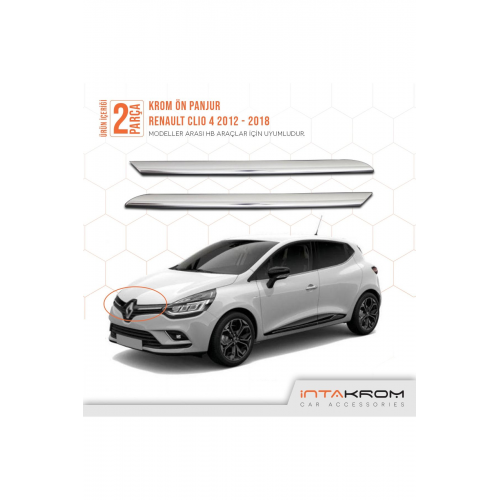 Renault Clio 4 Krom Ön Panjur 2 Parça - 2012-2018