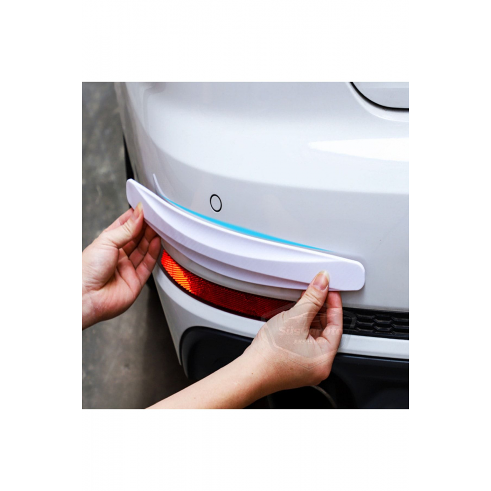 5d Esnek Tampon Koruma Bandı Uyumlu  Tampon Koruyucu Şerit Yumuşak Bant 2 Li Paket Beyaz Karbon