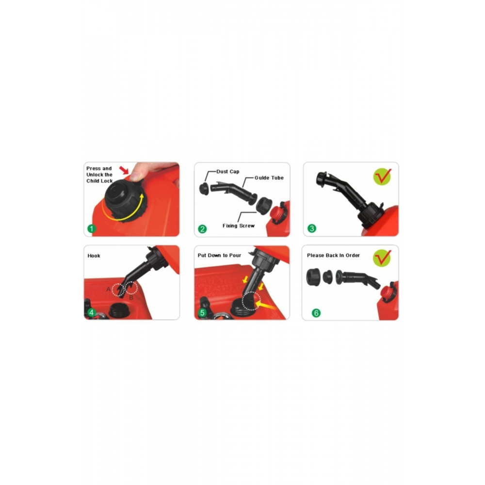 1 . Sınıf Kalite Benzin Bidonu 10 Lt Çek Valfsiz