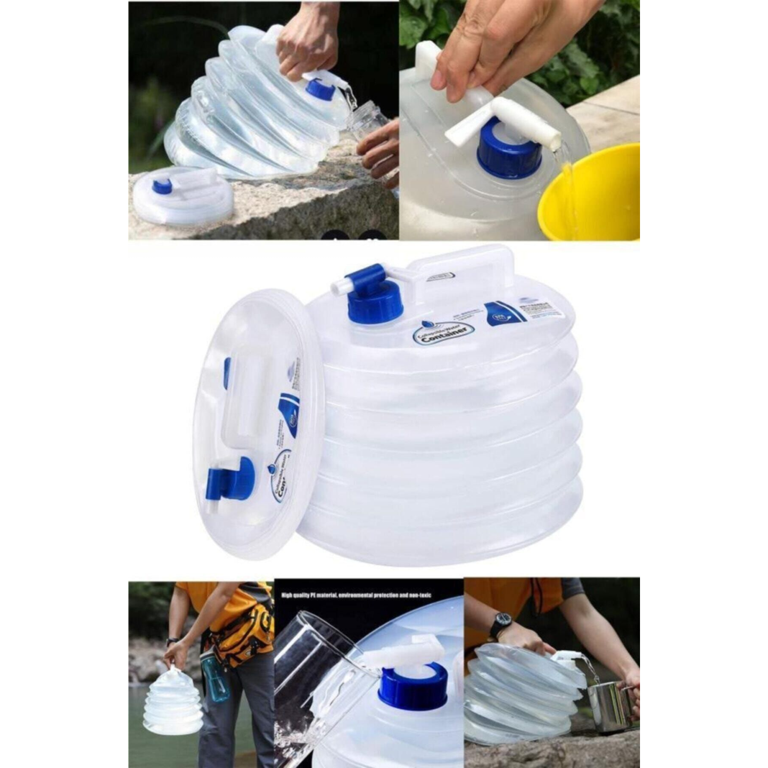 10 Litre Katlanabilir Akordiyon Damacana Şişe Tankı Su Bidonu