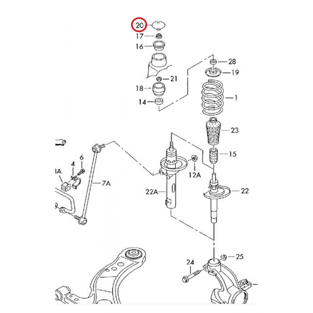 Skoda Fabia 5j 09-14 Ön Amortisör Üst Plastik Başlık Kapağı  Uyumlu