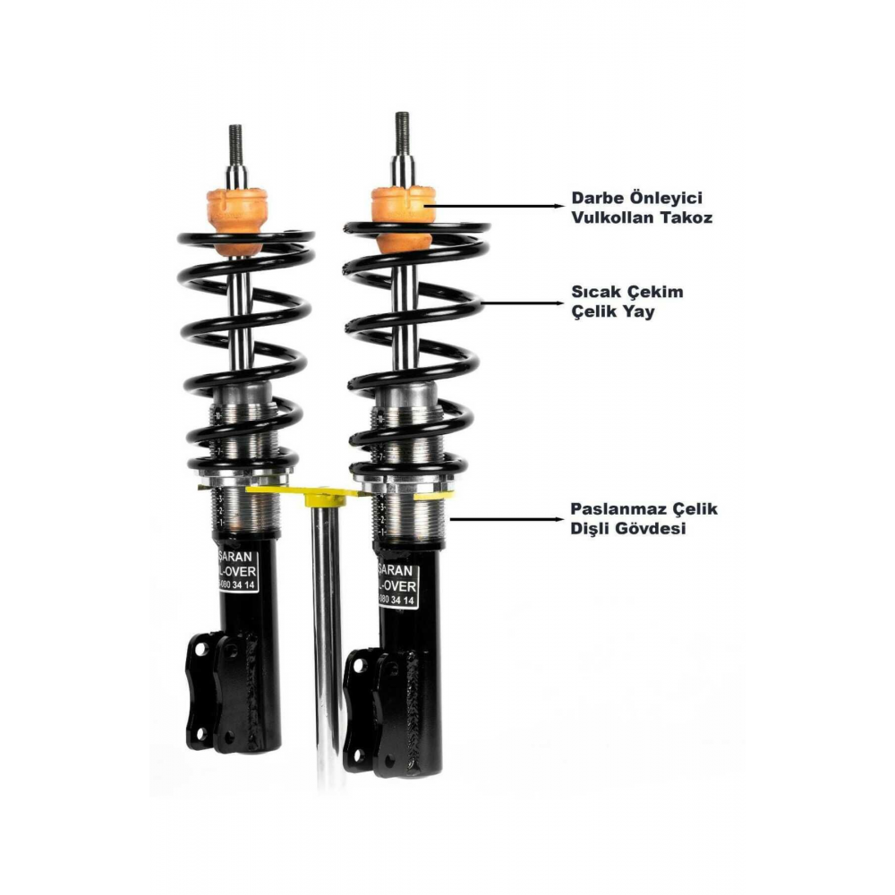 Fiat Tofaş Doğan Uyumlu Coilover Ayarlı Amortisör 10 Cm
