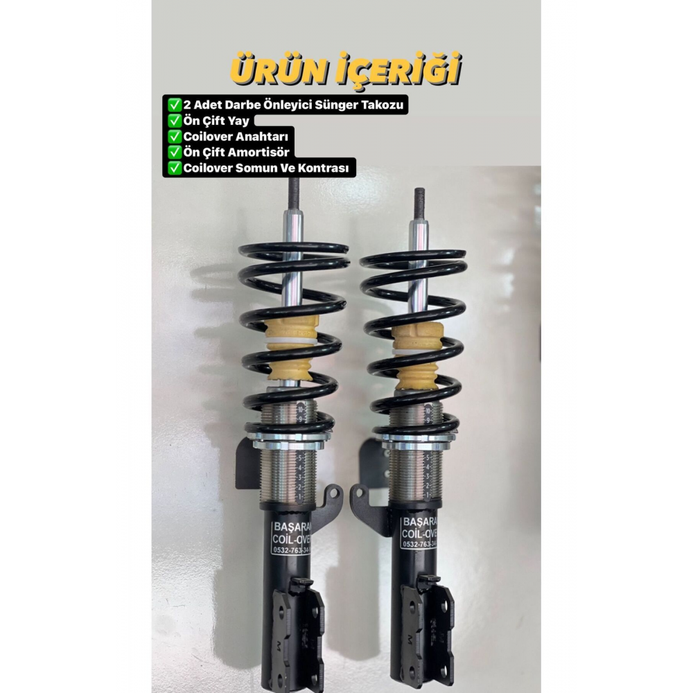 Renault 9 /Broadway Uyumlu Coilover Ayarlı Amortisör 10 CM (Ön Teker)