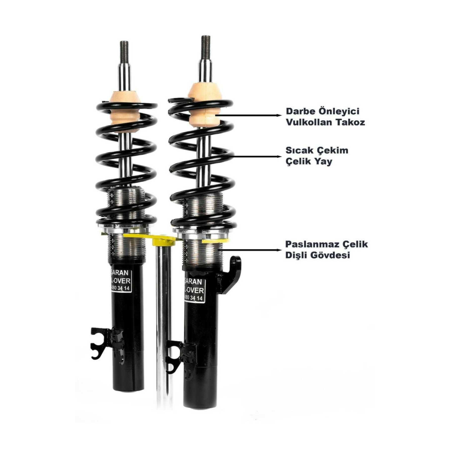 Volkswagen Polo 2010-2017 Uyumlu Coilover Ayarlı Amortisör 10 Cm