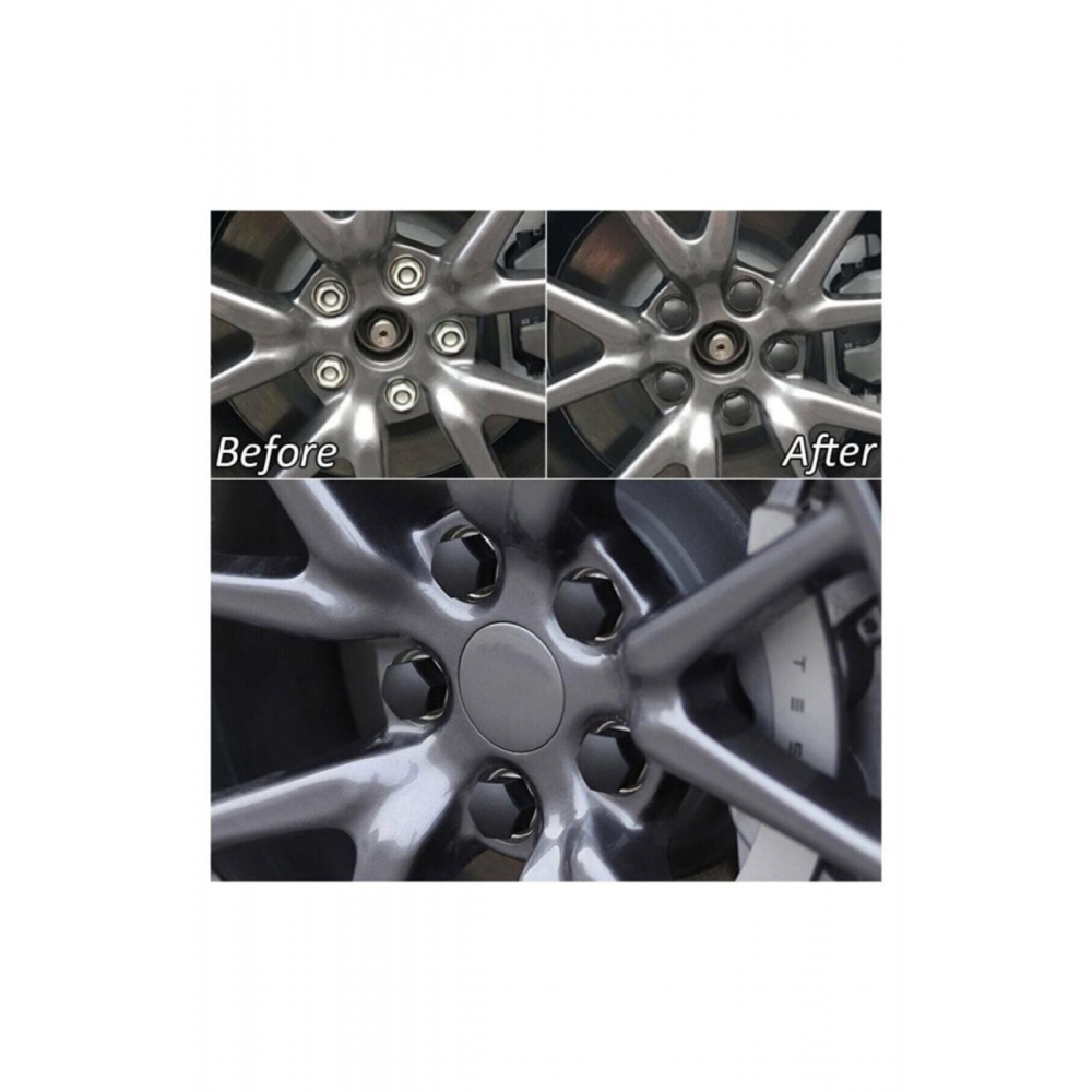 Siyah Renk Bijon Kapağı 20 Adet 17 Mm