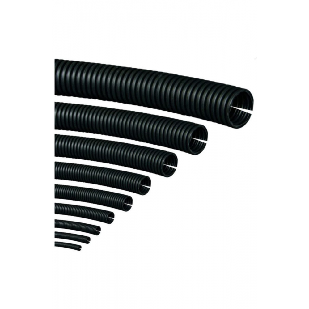1 Metre 10mm Siyah Renk Kablo Tesisat Gizleme Düzenleme Hortumu Yarıklı Hortum