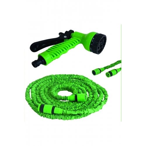 Tabancalı Sihirli Uzayan Hortum 22 Metre Bahçe Sulama Araç Yıkama Hortumu 7 Kademeli Başlık A Kalite