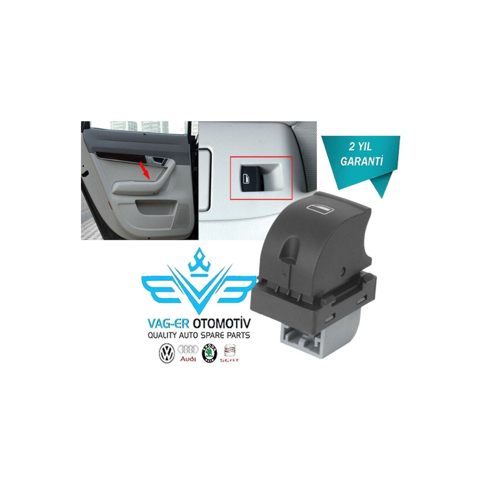 Audi Q7 2007-2015 Arka Sol Cam Açma Kapama Düğmesi Tuşu 4f0959855