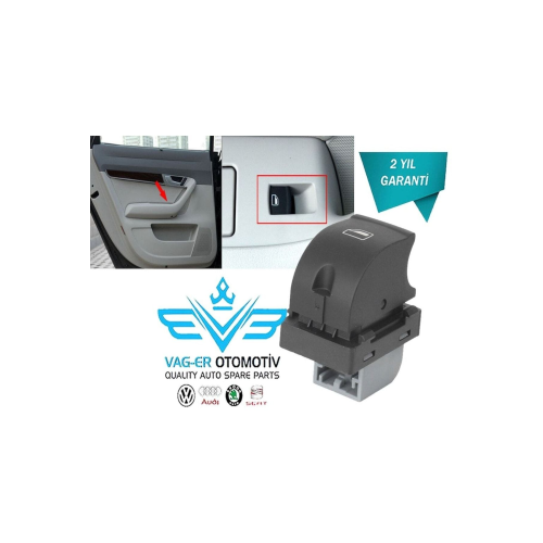 Audi Q7 2007-2015 Arka Sol Cam Açma Kapama Düğmesi Tuşu 4f0959855