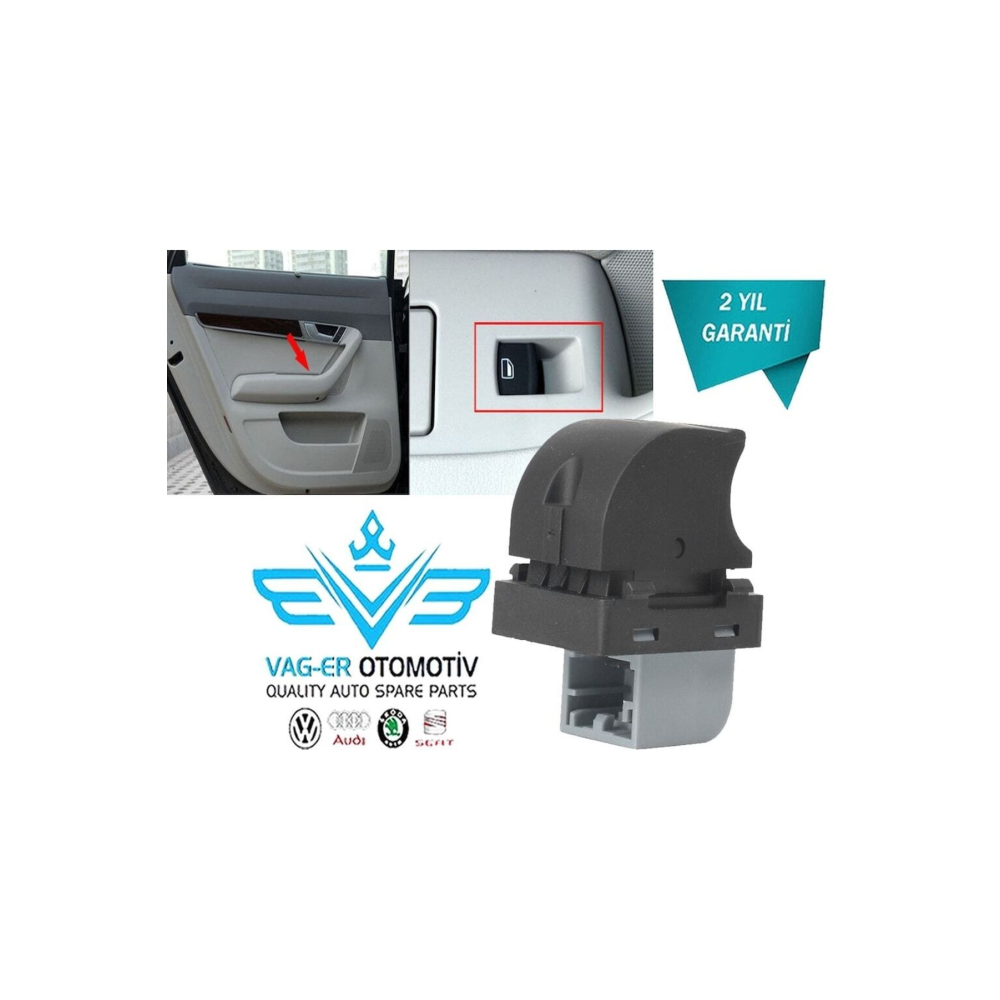 Audi Q7 2007-2015 Arka Sol Cam Açma Kapama Düğmesi Tuşu 4f0959855