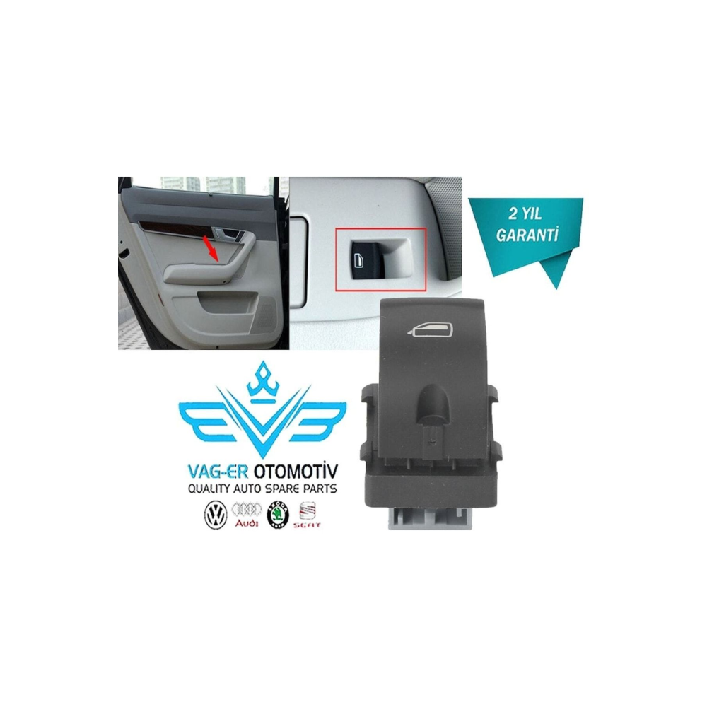 Audi Q7 2007-2015 Arka Sol Cam Açma Kapama Düğmesi Tuşu 4f0959855