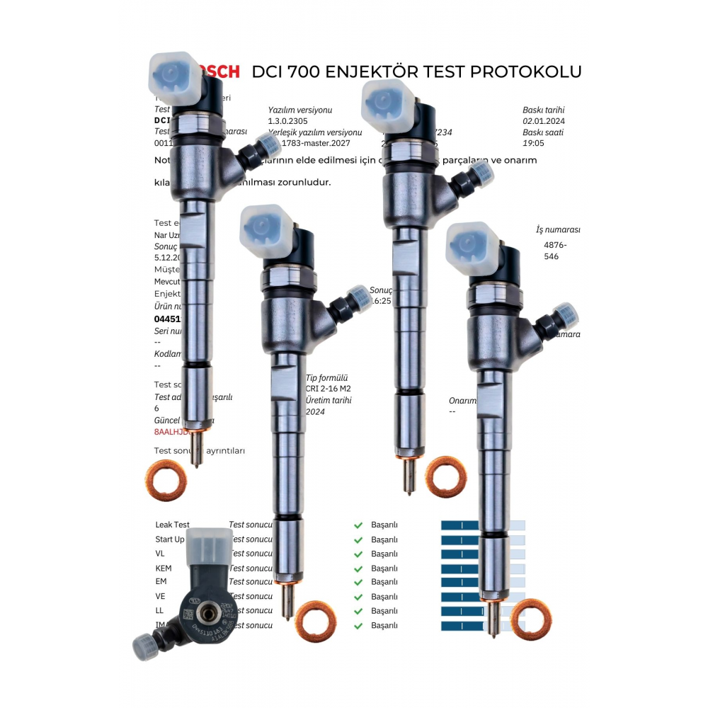 0445110183 Fiat 1.3 MultiJEt EURO 4 Linea, Doblo, Fiorino, Astra, Combo, Egea, Yenilenmiş Enjektör