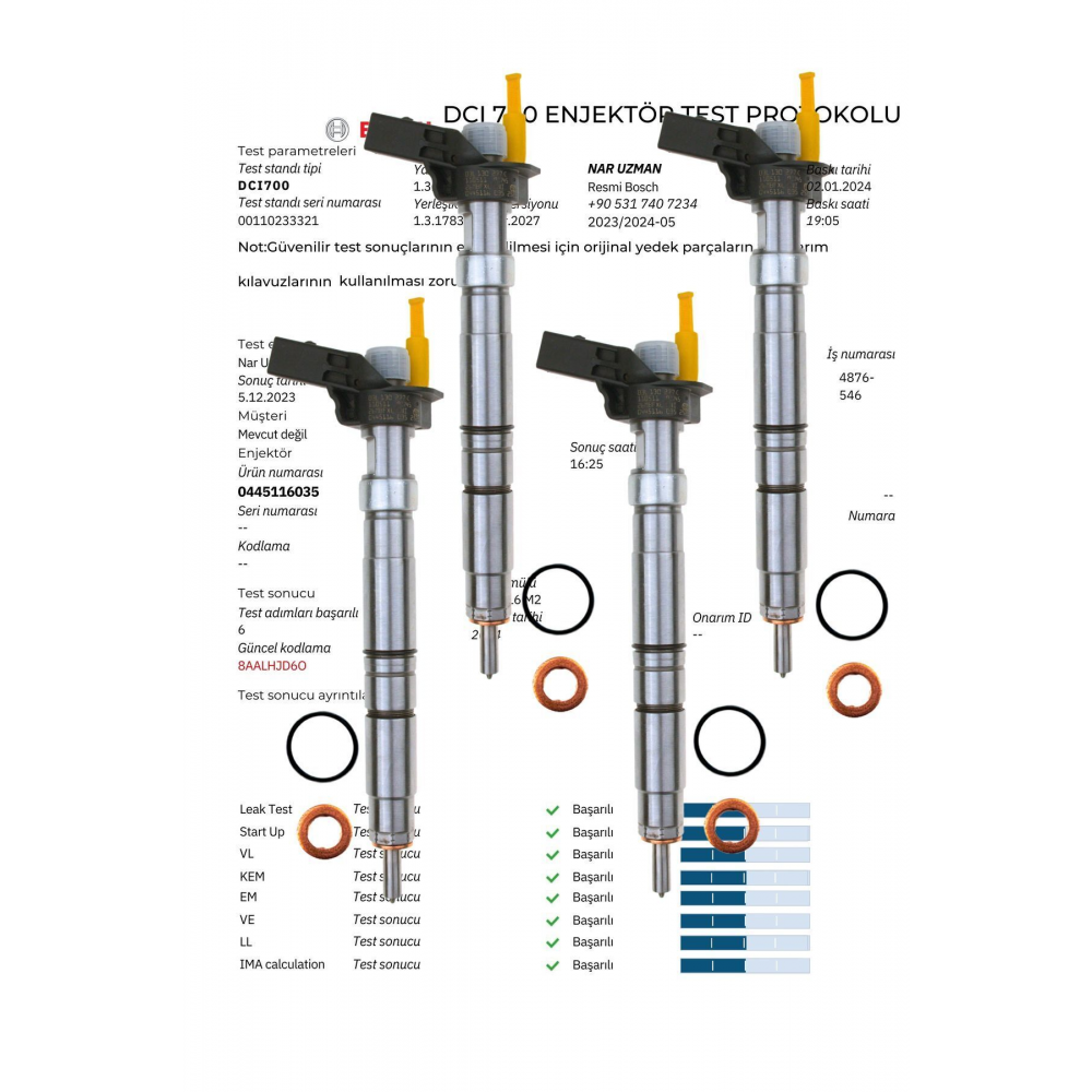 0445110485 1.5 dCi DOKKER, DUSTER, LODGY, NISSAN KUBISTAR, NV200, CLIO UYUMLU DİZEL ENJEKTÖR