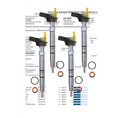0445110485 1.5 dCi DOKKER, DUSTER, LODGY, NISSAN KUBISTAR, NV200, CLIO UYUMLU DİZEL ENJEKTÖR
