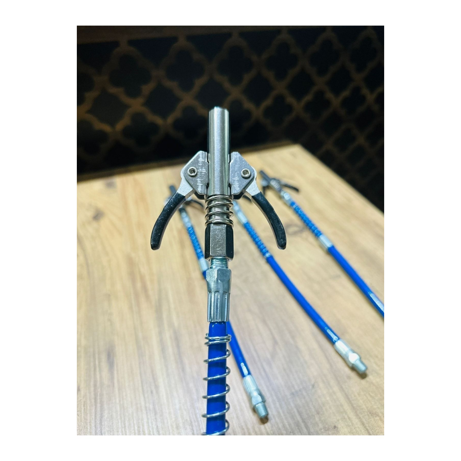 Yeni Nesil Hortumlu Gres Pompa Ucu Çift Mandallı Ince Yaylı 10000 Psı Paslanmaz Çelik