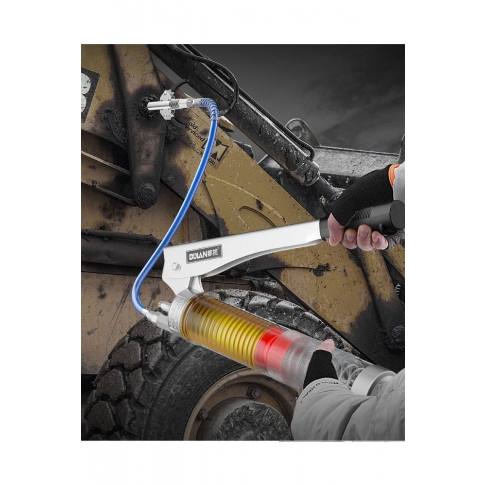 Yeni Nesil Hortumlu Gres Pompa Ucu Çift Mandallı Ince Yaylı 10000 Psı Paslanmaz Çelik