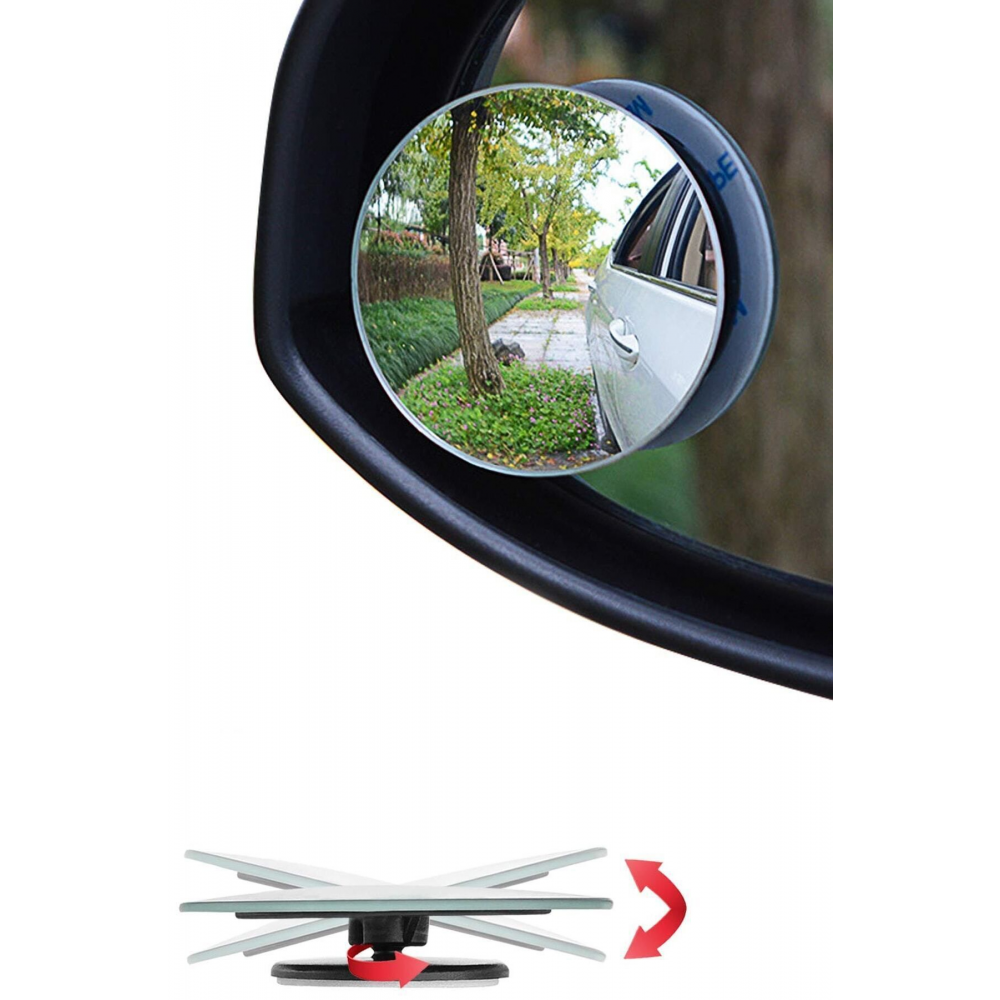 Gerçek Cam Kör Nokta Aynası Park Aynası 360 Derece 3m Foam Yapıştırıcılı Hareketli 2 Adet