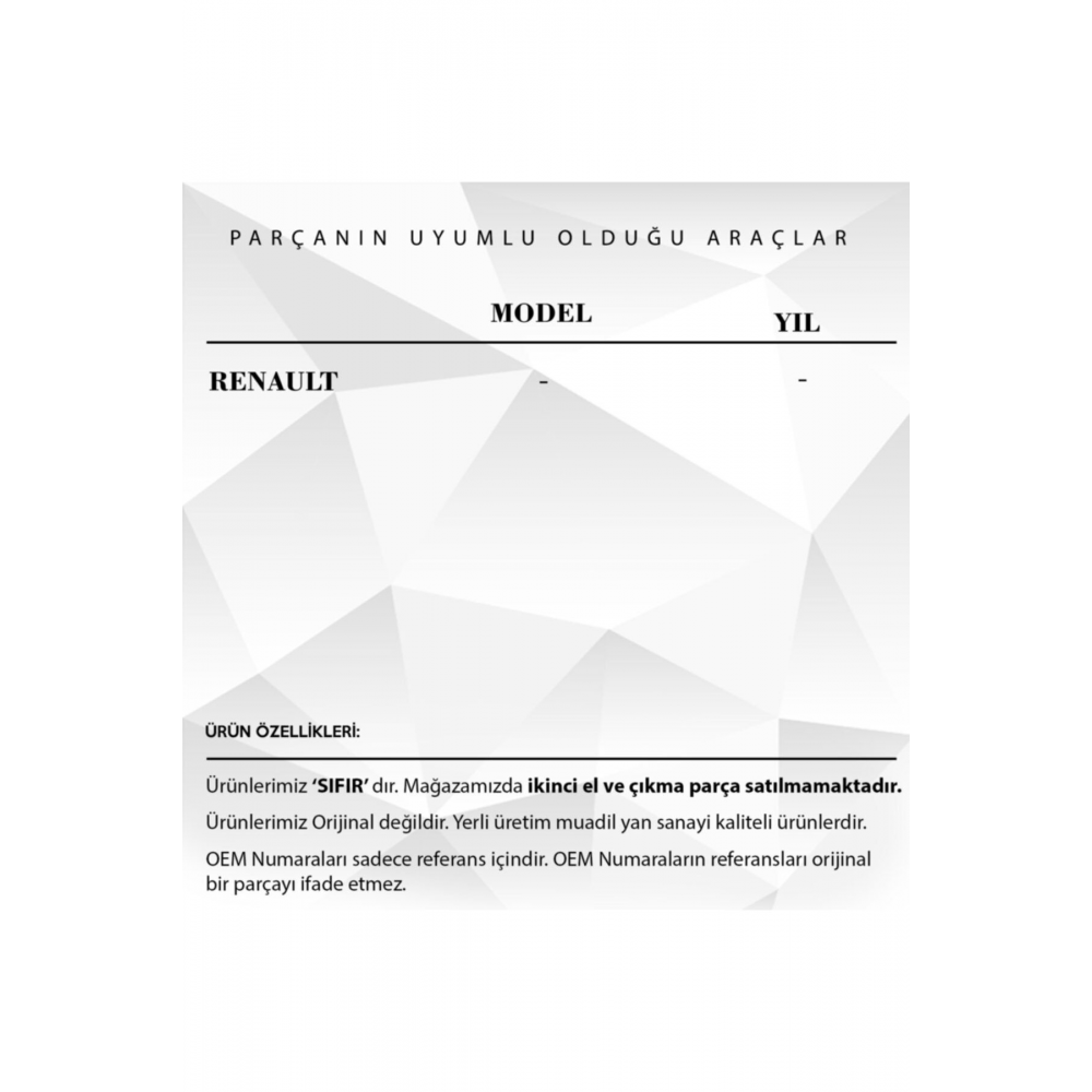 5 Adet Renault İçin Uyumlu Kilometre İbresi Çubuğu