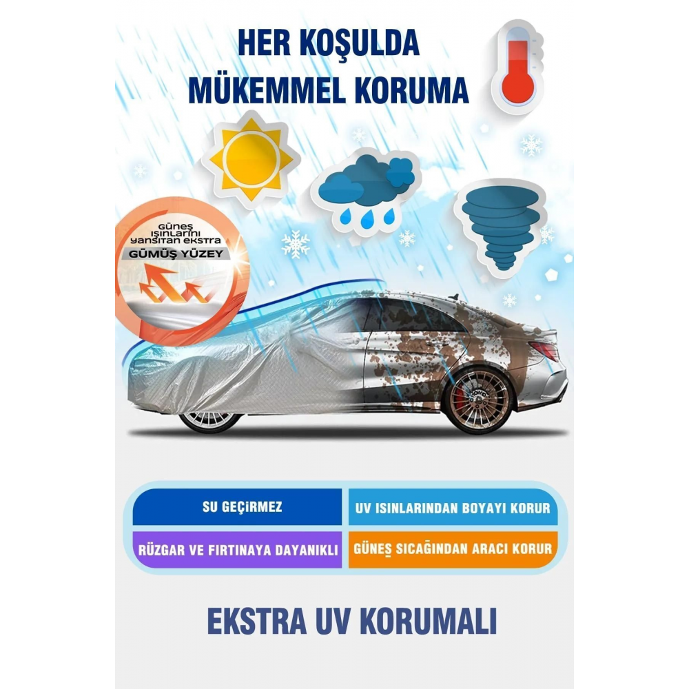 Tüm Sedan Araçlara Uyumlu Oto Araba Brandası Örtüsü