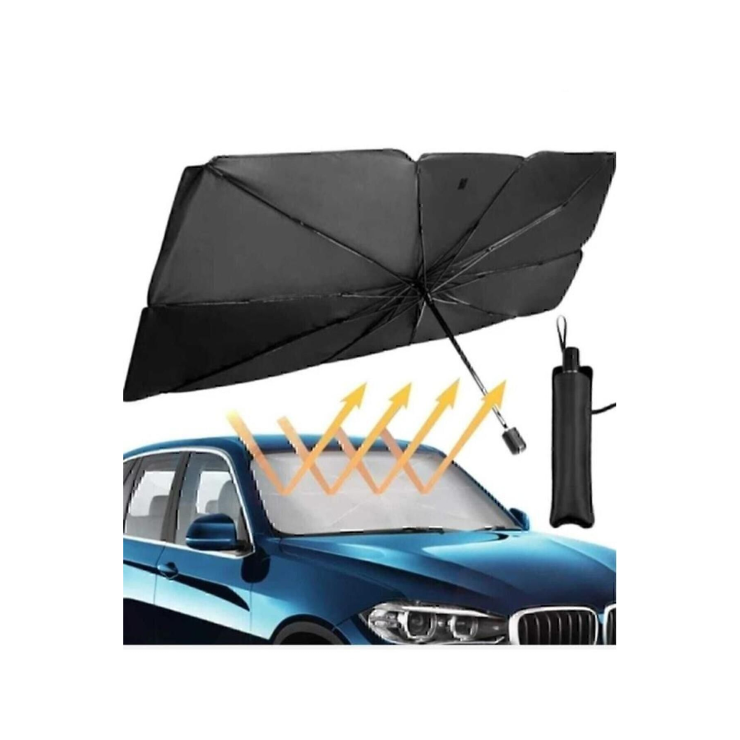 Tüm Araçlar İçin Araba Ön Cam Güneşlik Katlanabilir Güneşlik Şemsiye Ön Cam Gölgelik ESNEK