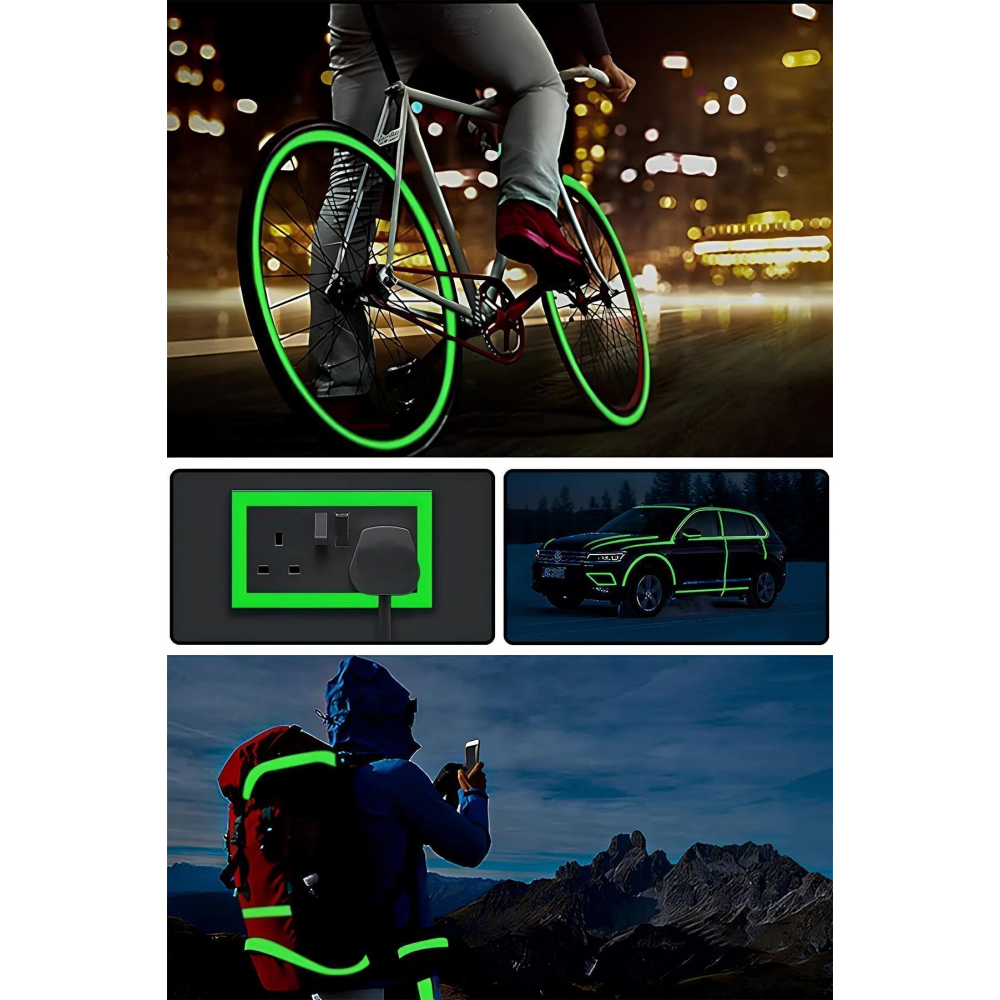 Fosforlu Parlayan Bant Araba Motosiklet Bisiklet Koridor Merdiven Şerit 1cm*3metre