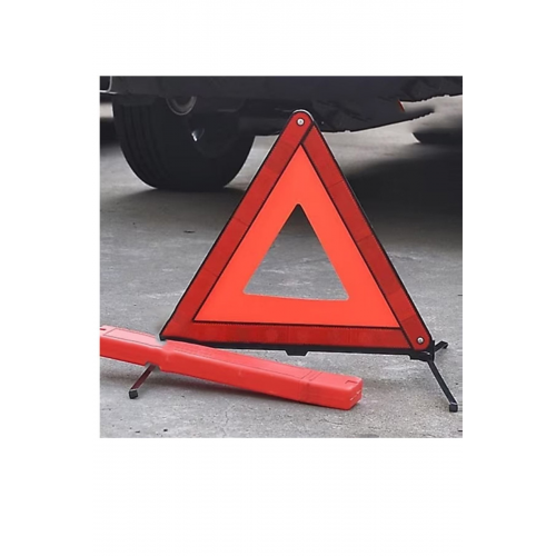 Üçgen Reflektör Metal Ayaklı Katlanabilir Kutulu Uyarı İkaz Reflektörü