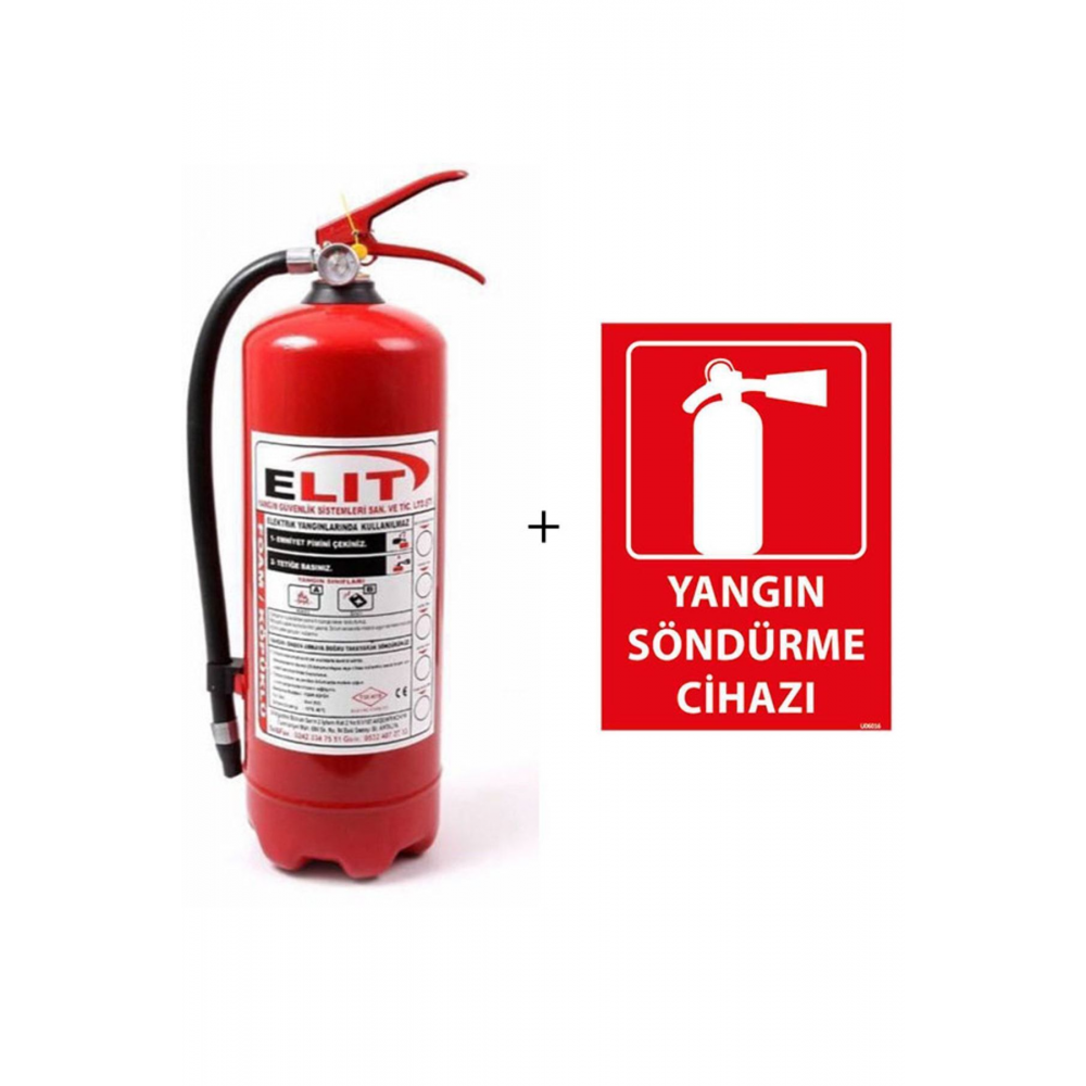 6 kg Ruhsata Uygun Köpüklü Yangın Söndürme Tüpü Ve Yangın Söndürücü Levhası